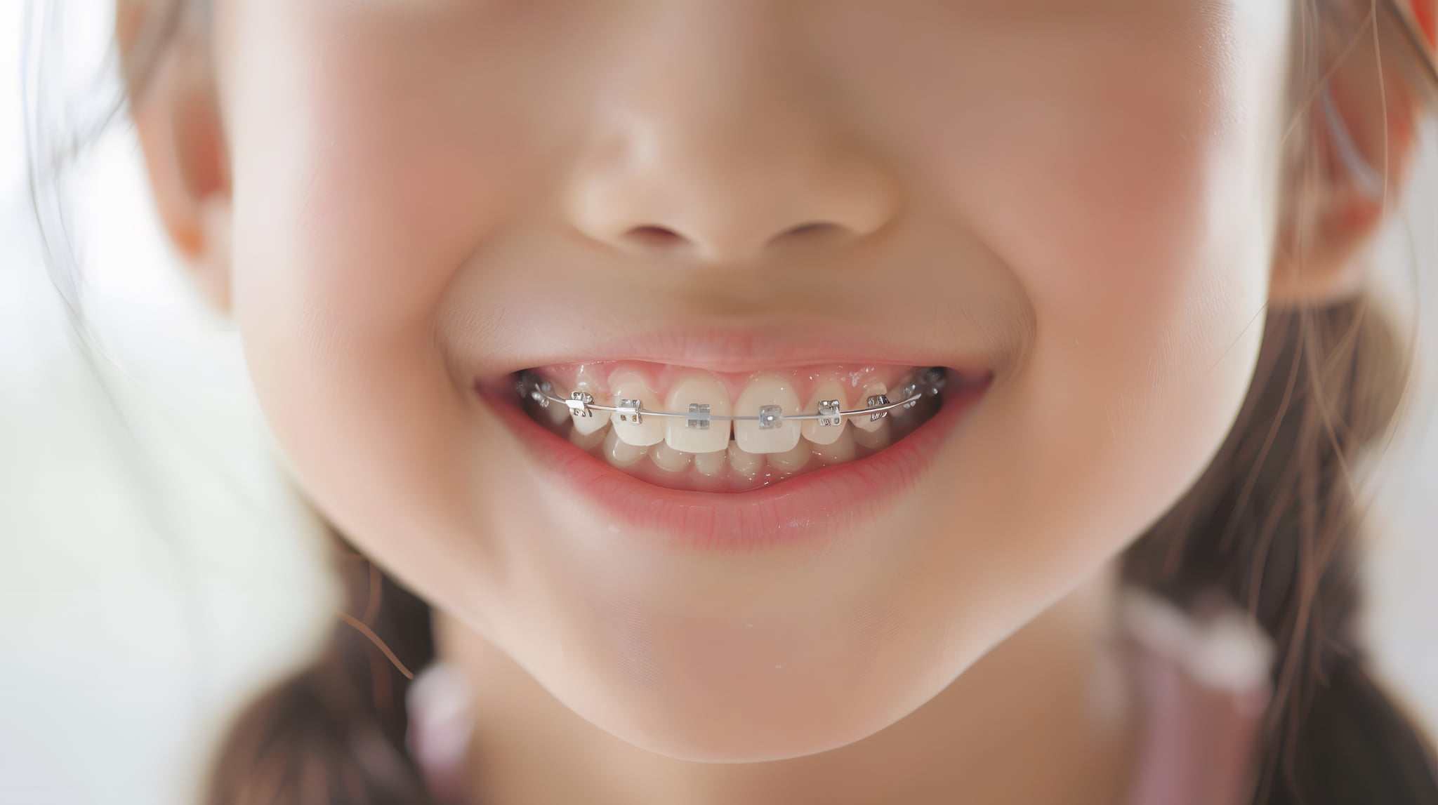 矯正治療を始めた初々しい笑顔の子ども