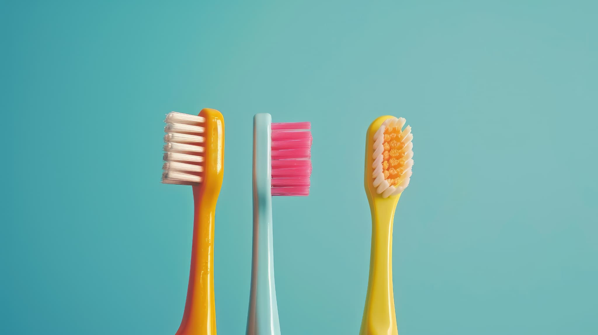 カラフルな子供用の歯ブラシ