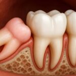親知らずが横向きに生えた口腔内イメージ